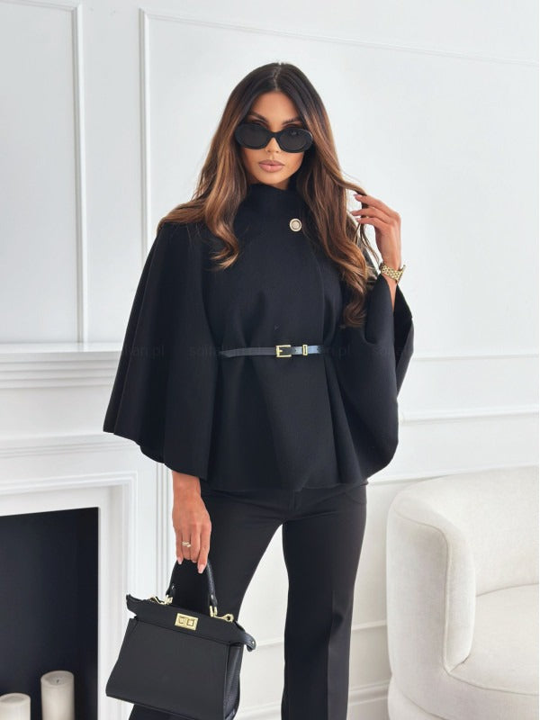 Lonne - Wool Blend Tailored Belted Cape Coat