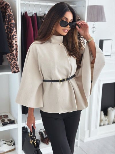 Lonne - Wool Blend Tailored Belted Cape Coat
