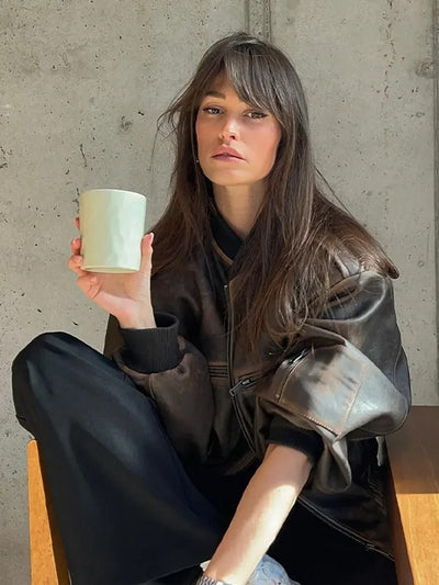 Loïs - Leather Bomber Jacket