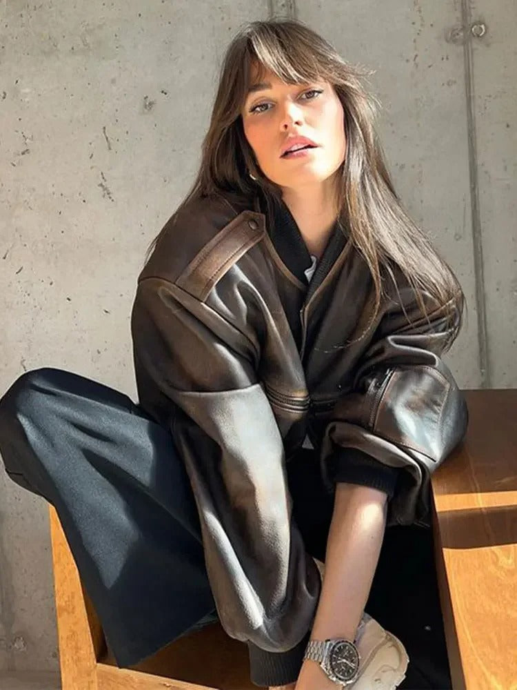 Loïs - Leather Bomber Jacket