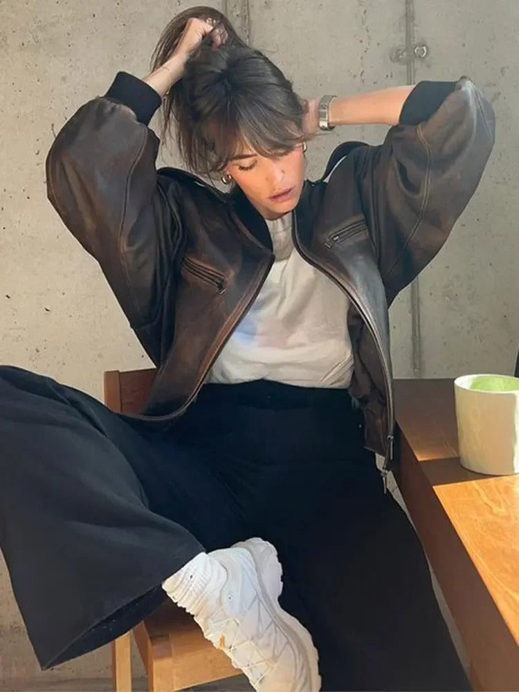 Loïs - Leather Bomber Jacket