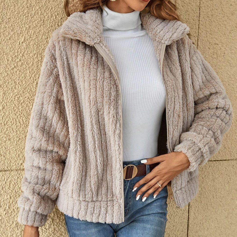 Dionne - Cozy Fleece Ribbed Jacket