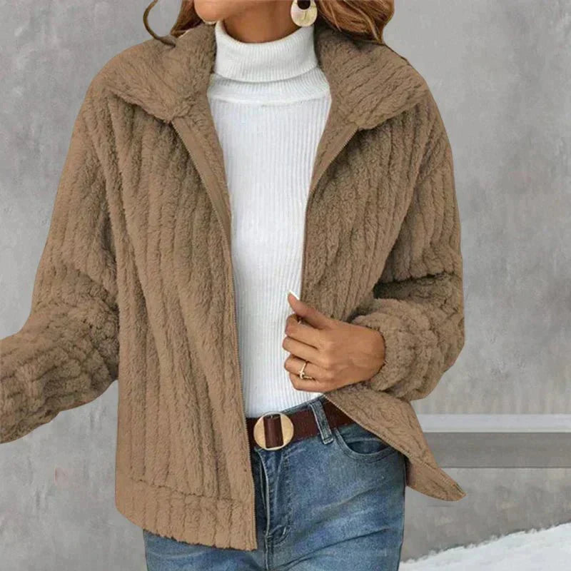 Dionne - Cozy Fleece Ribbed Jacket