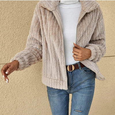 Dionne - Cozy Fleece Ribbed Jacket